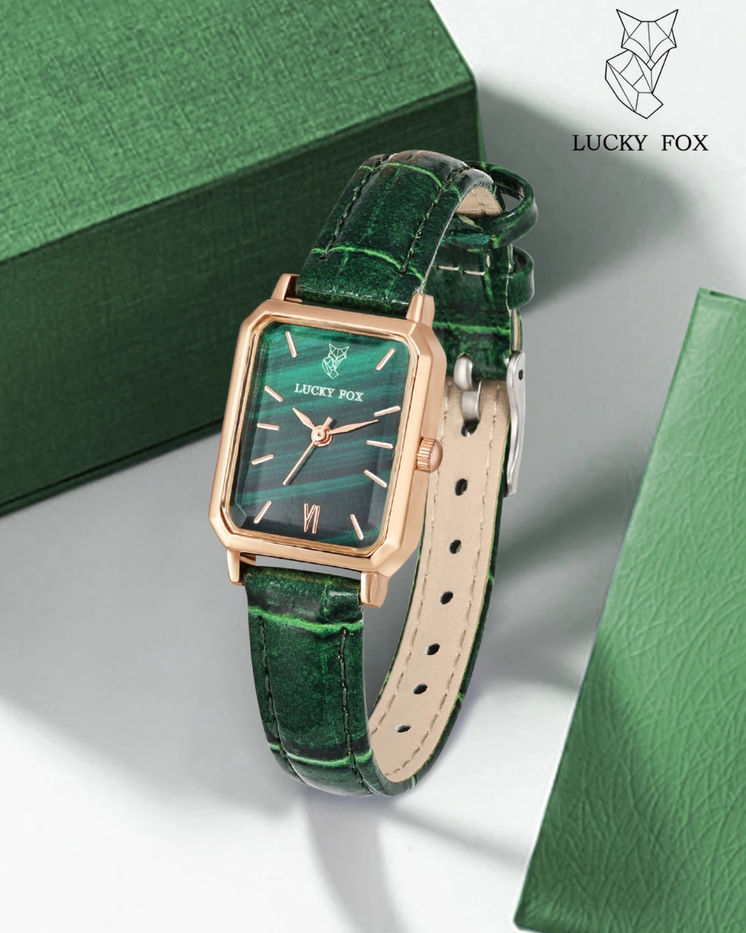 Malachite Textured Clock