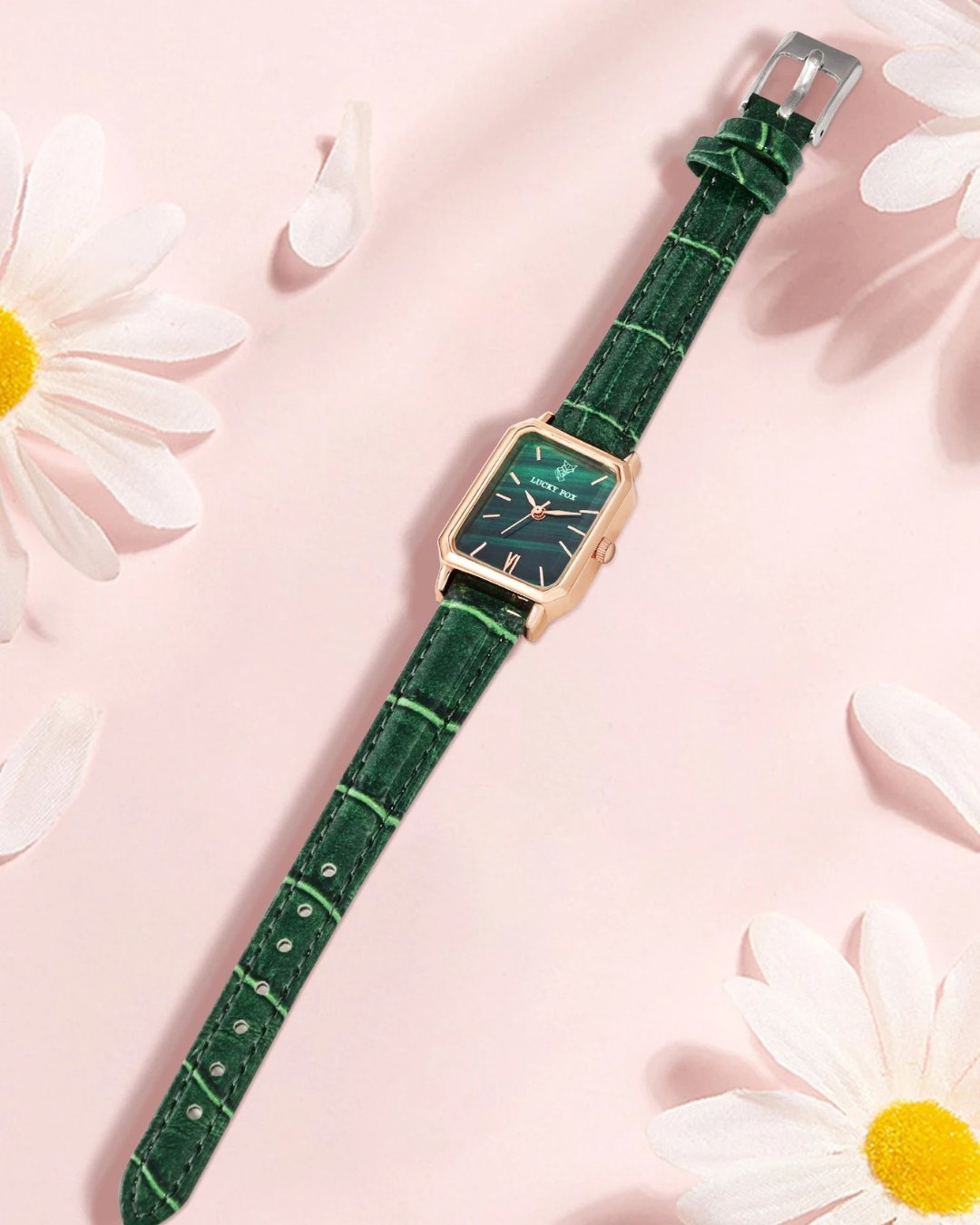 Malachite Textured Clock